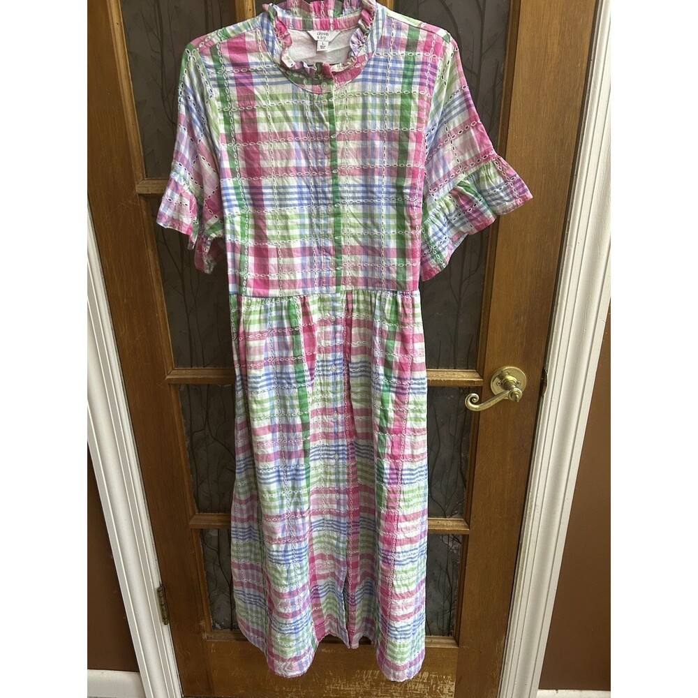 Crown & Ivy gingham Multi Color Long Dress Size Large